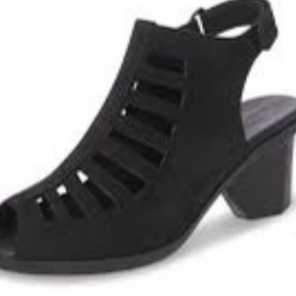 ARCHE “ENEXOR” Black Strappy Nubuck Leather upper Slingback Low Heels - US8/EU39 - Picture 2 of 8